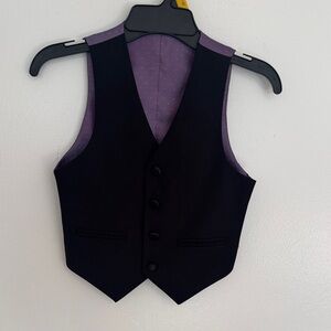 Kids Black Vest with Purple Lining
